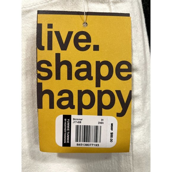 YUMMIE TUMMIE Womens Slimming mid-rise Skimmer White Size W 31" NWT simi_re-sell - Picture 5 of 12